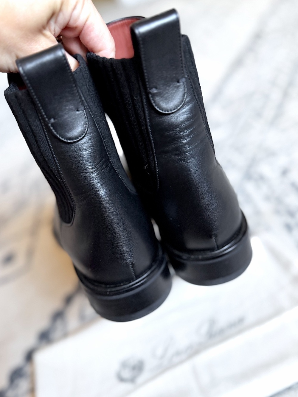 $1900 Loro piana auckland chelsea black ankle leather boots 38 - Picture 5 of 11